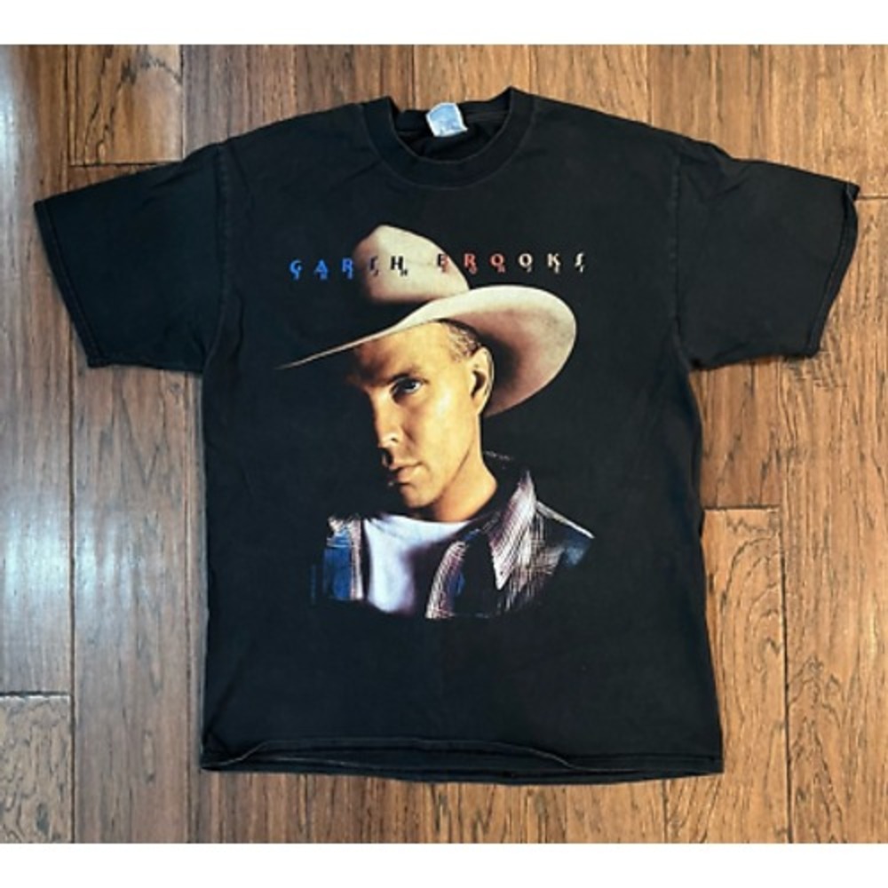 Garth Brooks Fresh‎ Horses Oklahoma Hanes Beefy-T Mens Graphic T-Shirt Black L